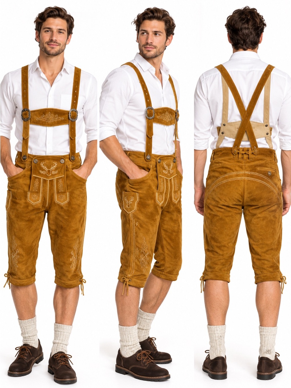 Bavaria Trachten Genuine Leather Lederhosen Oktoberfest Suspenders